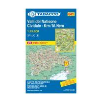Tabacco Karte 41 Valli del Natisone – Cividale – Ken / Monte Nero 1:25.000 mit Skirouten
