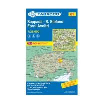 Tabacco Karte 01 Sappada – Santo Stefano – Forni Avoltri 1:25.000 mit Skirouten