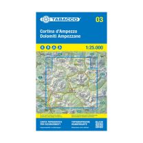 Tabacco Karte 03 Cortina D‘ampezzo - Dolomiti Ampezzane 1:25.000 mit Skirouten
