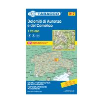 Tabacco Karte 17 Dolomiti Di Auronzo  E Del Comelico 1:25.000 mit Skirouten