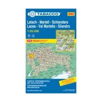 Tabacco Karte 45 Laces / Latsch - Val Martello / Martell - Silandro / Schlanders  1:25.000 mit Skirouten