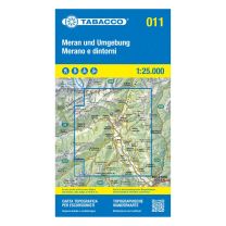 Tabacco Karte 11 Meran und Umgebung Merano e dintorni 1:25.000 mit Skirouten