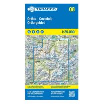 Tabacco Karte 08 Ortles/Ortler - Cevedale - Ortlergebiet 1:25.000 mit Skirouten