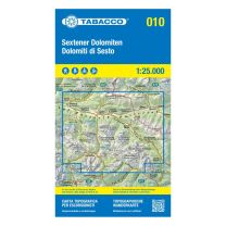 Tabacco Karte 10 Dolomiti Di Sesto / Sextener Dolomiten 1:25.000 mit Skirouten