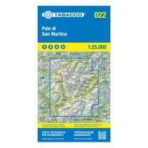 Tabacco Karte 22 Pale Di San Martino 1:25.000 mit Skirouten