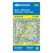 Tabacco Karte 30 Brixen – Villnössertal / Bressanone – Val Di Funes 1:25.000 mit Skirouten
