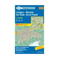 Tabacco Karte 69 Livigno - Bormio - Val Viola - Val di Fraele 1:25.000 mit Skirouten