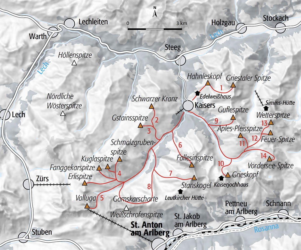 Skitouren Skitopo Lechtaler Alpen